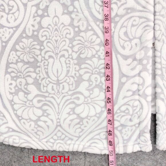 Vintage Miss Elaine XL Zip Front Fleece Robe Paisley Damask Plush Housecoat - Picture 5 of 10